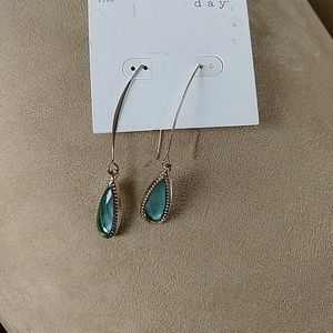 Gemstone Turquoise Teardrop Earrings